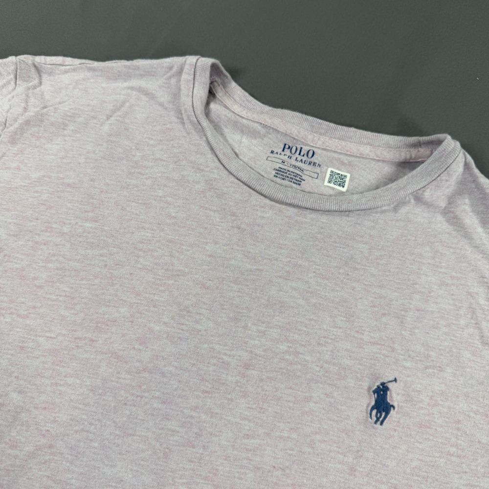 Polo Ralph Lauren Mens Medium Pink Heathered Crewneck Short Sleeve T-Shirt Pony